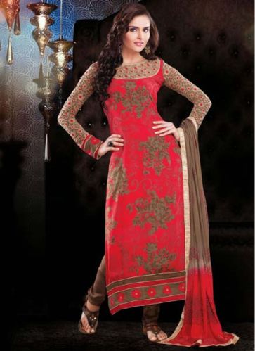 Chiffon Semi Stitched Silk Suits, Size : XL