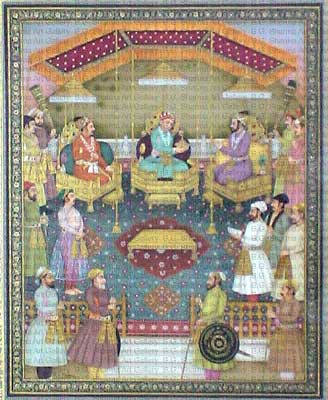 King Akbar (Mughal Court Secene) Painting