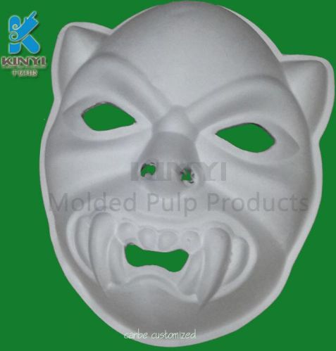 Molded Paper Pulp White Party Masks