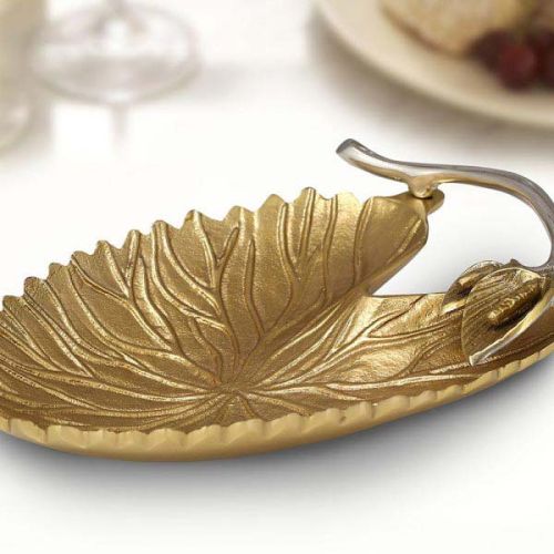 Home Desire Aluminium Flower Leaf Platter, Feature : Eco-Friendly