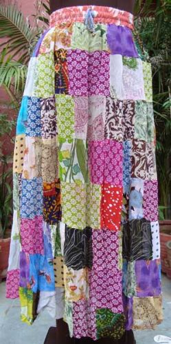 Cotton Printed Patch Skirt