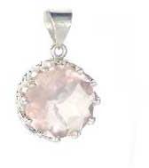 Silver Rose Stone Pendant