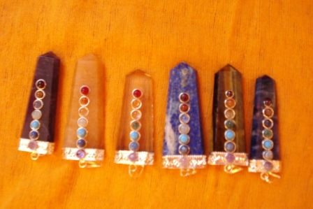 7 Chakra Flat Pencil Pendant