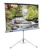 Polished Metal Tripod Projection Screen