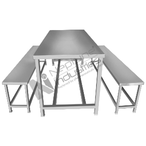Stainless steel dining table
