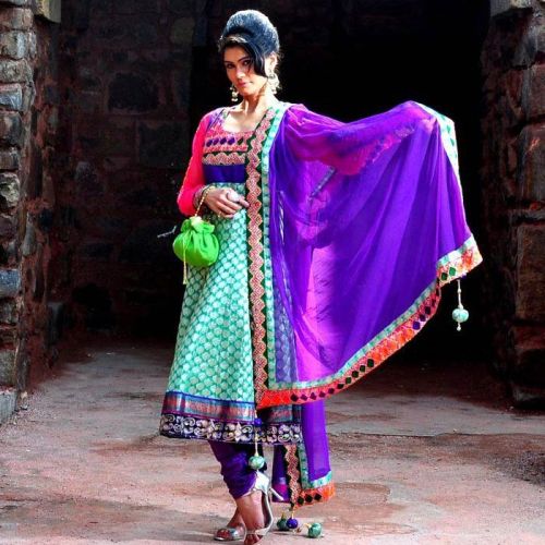 Blue Embroidered Anarkali Suit