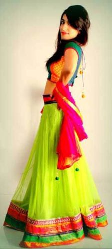 Sea Green Net Lehenga Choli