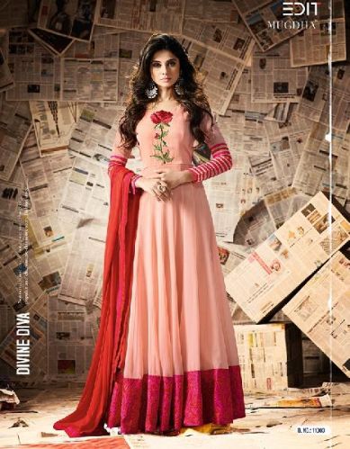 Party Wear Long Anarkali Suit, Size : FREE SIZE