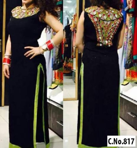 REAL MIRROR WORK BLACK GEORGETTE SUIT