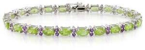 Bracelet Peridot And Amethyst