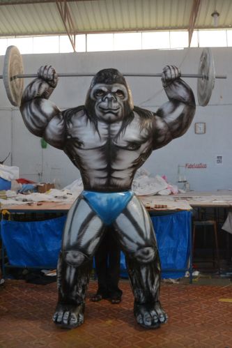 Inflatable Kong, Color : Black, Gray