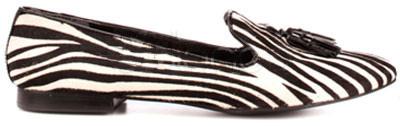 Antique Zebra Printing Faux Leather Womens Loafers