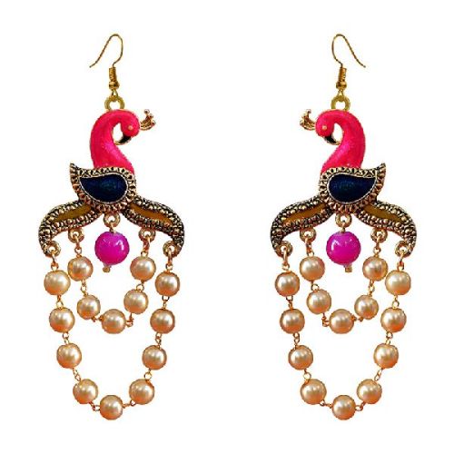 Meenakari Peacock Jewellery Earrings, Occasion : Party