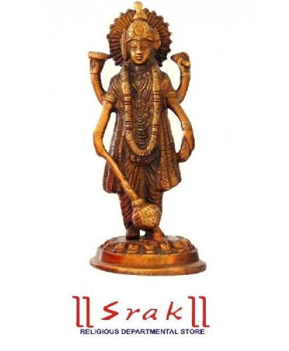 Polished Brass Vishnu Statue, For Home, Shop, Color : Brown