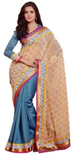 Manjula Firoji Exclusive Designer Viscos Georget and Jut Saree