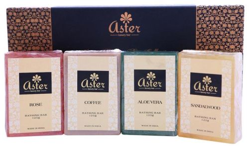 Aster Luxury Handmade Bathing Soap Combo Gift Set 4 X 125g