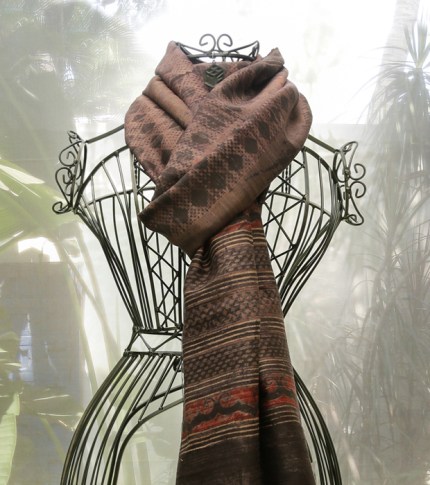 AJRAK DUPION SILK STOLE