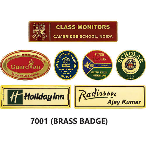Polished Printed Brass Badges, Feature : Durable, Heat Resistance