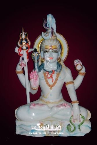 White Marble Shiva Statues, For Home, Office