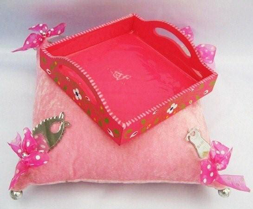 Decroative Pillow With Chocolate Tray