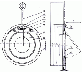 Flowell Wafer Design Single Plate Check Valve