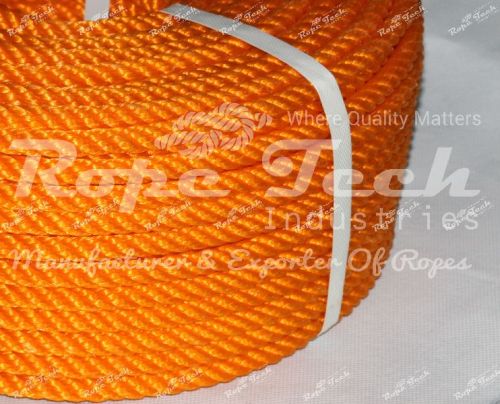 Nylon HDPE Twisted Twine Rope, For Industrial, Rescue Operation, Marine, Color : Red, Green, Orange