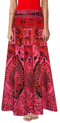 Kraftdirect Cotton Ethnic Wrap-Around Skirts, For Fashion Wear, Gender : Women