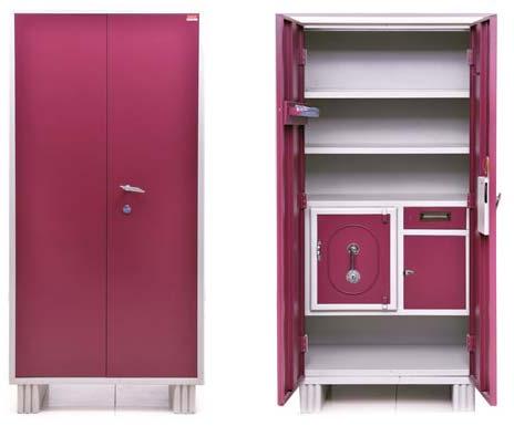 Bright Shining Polished Steel Almirah, Color : Pink