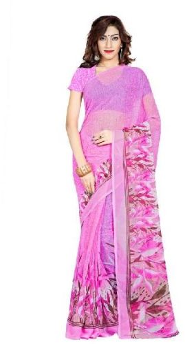 Casual Wear Magenta Printed Chiffon Saree_AAKO42SR1041CKSML