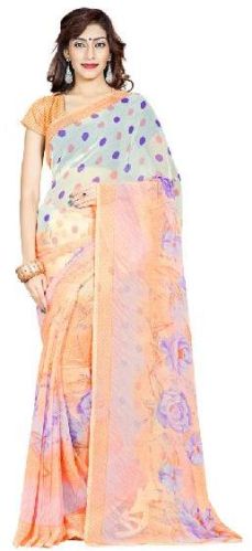 Casual Wear Multi Printed Chiffon Saree_AAKP52SR1044BKSML
