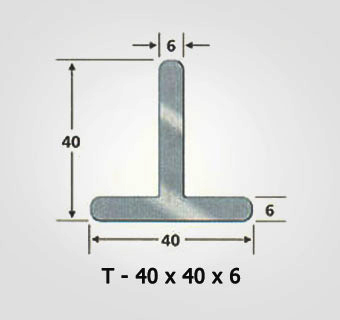 T-40x40x6 Steel Window Section