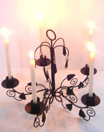 Iron Leaf Candle Holder