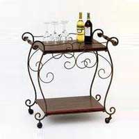 Metal Wine Table, Packaging Type : Brown Black