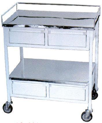 Polished Stainless Steel Medicine Trolley, Size : 76L X 46W X 81Hcms
