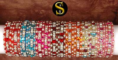 Round Glass Bangle Set -2228, Style : Jewellery