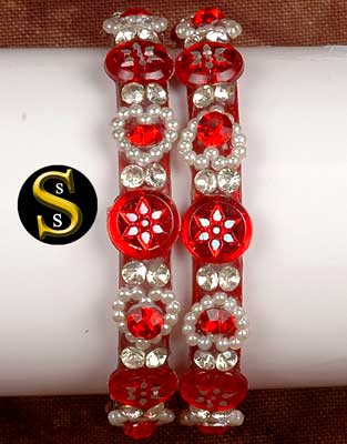 Round Glass Bangle Set -2260, Style : Jewellery