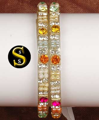 Stone Bangles -2257, Feature : Unique Color, Shiny Look, Scratch Resistant
