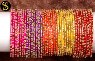 Traditional Glass Bangles -0280, Feature : Unique Color, Shiny Look, Scratch Resistant
