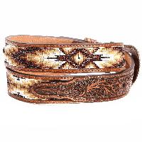 Plain Beaded Leather Belts, Color : Brown for Waist Accessory