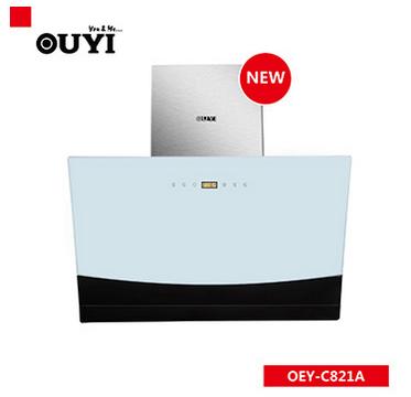 OUYI 900mm Angled Glass Wall Mounted Range Hood, Bluetooth Range Hood