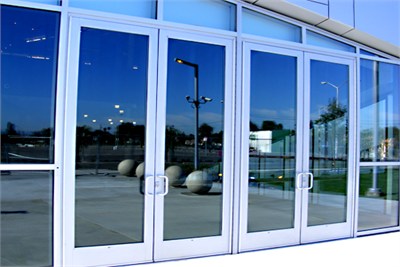 ALUMINIUM HINGED DOORS WITH FIX PARTITION