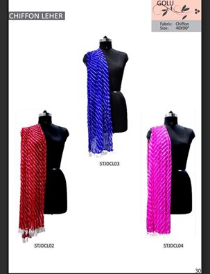 GOLU Chiffon Dupatta, For Semi Formal, Size : 40x90'