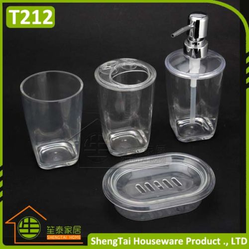 4 Pcs Cheap Plastic Bathroom Set, Shape : Rectangular