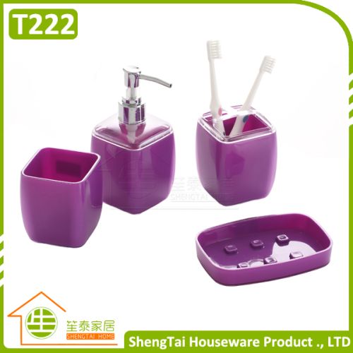 Hot Selling Promotional Plastic Bathroom Sets, Shape : Square