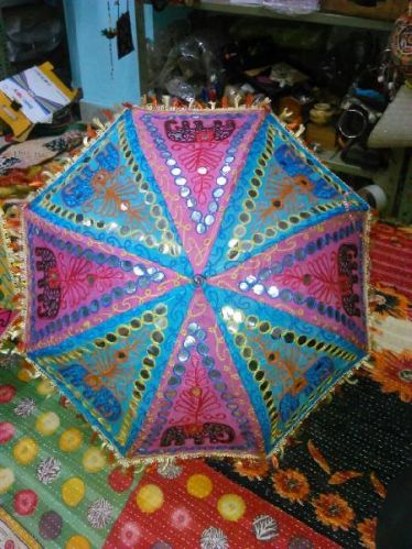 Rajasthani Umbrella Elephant Embroidery 1, For Protection From Sunlight, Feature : Colorful Pattern
