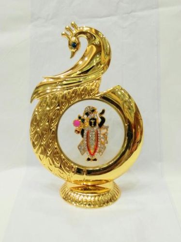 Gold Plated Shreenathji Car Stand