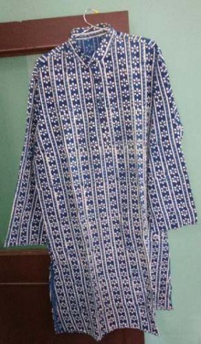 Cotton Printed Mens Kurta, Technics : Embroidery Work