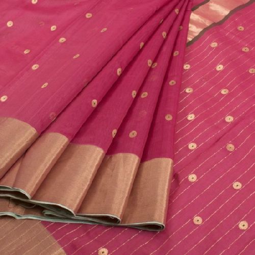 Printed Chanderi Silk Sarees, Technics : Woven