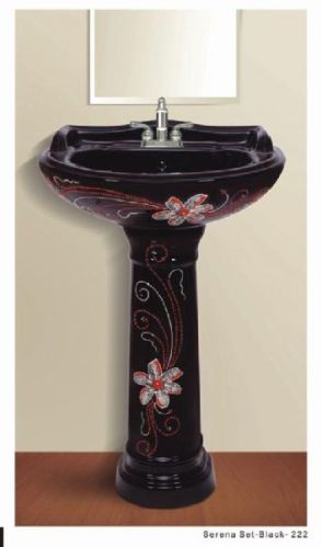 Polished Serena Pedestal Wash Basin, For Home, Hotel, Restaurant, Size : Multisize