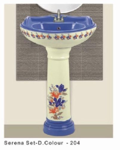 Polished Printed Sticker Pedestal Wash Basin, Size : Multisize